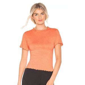 Free People FP Movement NWOT Madeline Funnel Baby tee size xs creamsicle orange